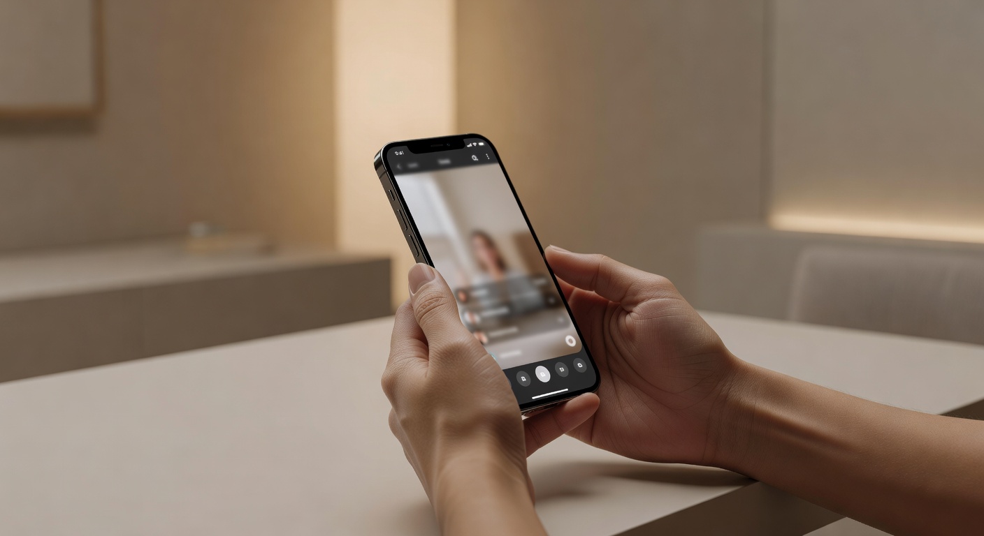 Person using video chat on a smartphone as an Omegle alternative.