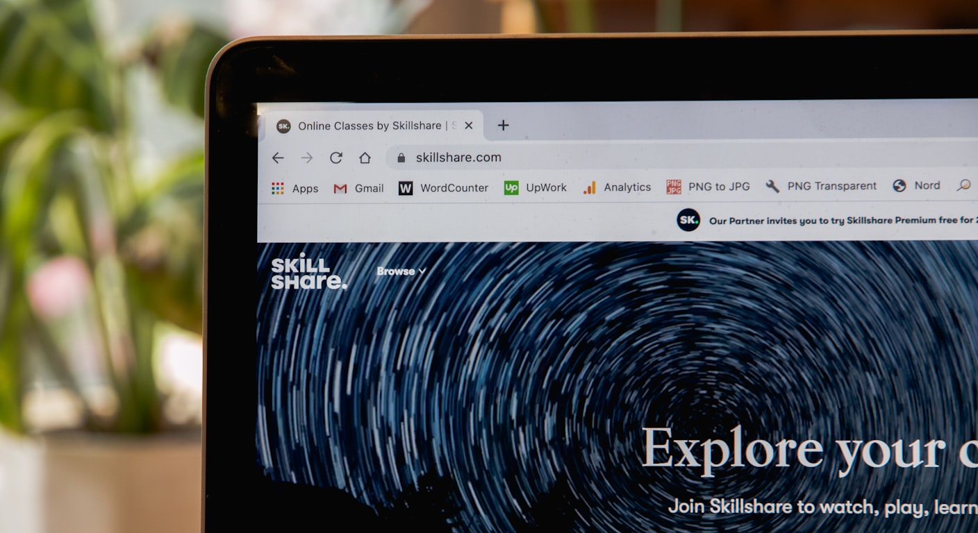 A laptop computer screen showing a web page open in a browser.